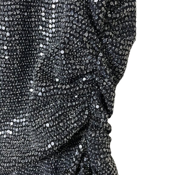 AllSaints Womens Allegra Faux Wrap Shimmer Sheath Dress Party Cocktail Size 6 - Picture 9 of 13